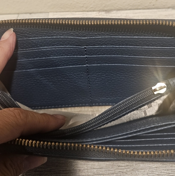 FURLA Blue Leather Zip Around Wallet, Authentic. EUC - Picture 14 of 15